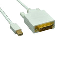 Kentek Mini DisplayPort to DVI Digital DVI-D Male to Male M/M Cable Cord 32 AWG Mini DP MDP Thunderbolt for PC MAC HDTV Monitor White 1080P