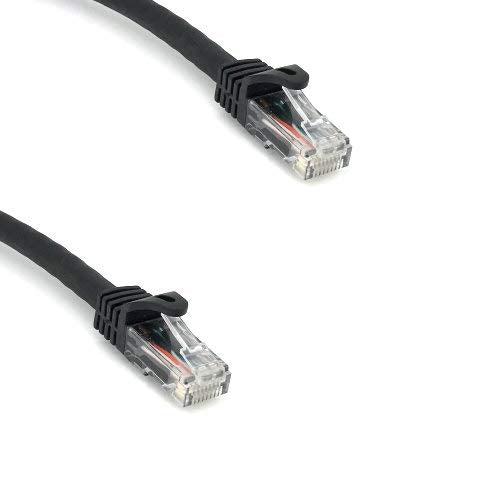 KENTEK CAT6A UTP Patch Cable 24 AWG 600 MHz 10G 10Gbps Category 6a Unshielded Twisted Pair Snagless Molded Boot Ethernet RJ45 Network Internet Cord Black