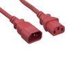 Kentek US Extension 3 Prongs AC Power Cord IEC320 C13 to C14 18 AWG 10A 250V Red for PC/Monitor
