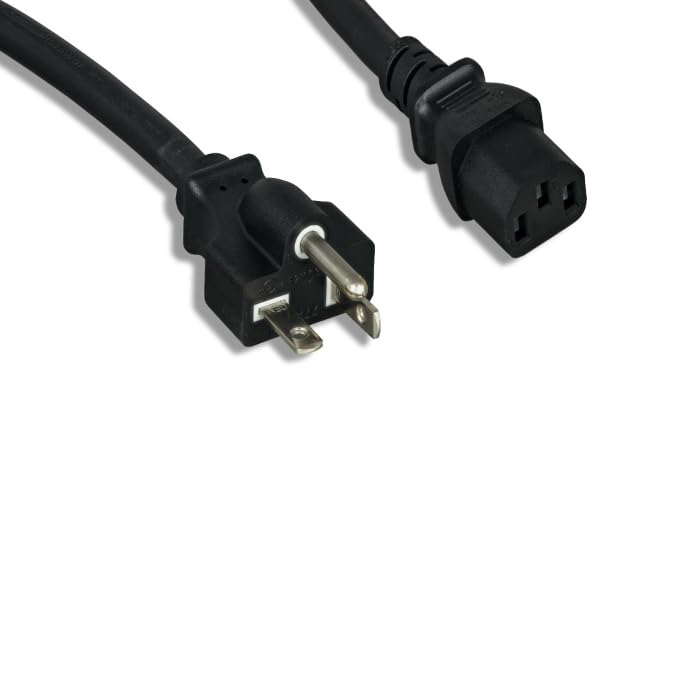 Kentek 14 AWG Power Cable Cord NEMA 5-20P to IEC-60320 C13 15A/125V SJT Black