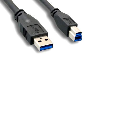KENTEK SpuerSpeed USB 3.0 Type A Male to Type B Male M/M Cable 28 AWG 5.0 Gbps Data Transfer Sync Charge Cord Black for PC HDD Printer Modem Camera