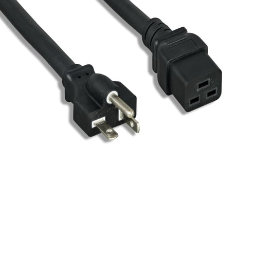 Kentek 12 AWG Power Cable Cord NEMA 5-20P to IEC-60320 C19 20A/125V SJT Black