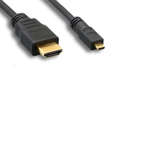 Kentek Micro HDMI to HDMI Cable Male to Male M/M 34 AWG Gold-Plated Connector Cord HDTV Smart Digital Camera Mobil Device 1080p Type A to D