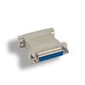 KENTEK DB25 Female to Female F/F Molded Null Modem Adapter Changer Coupler RS-232 Crossover Type Data Transfer DTE DCE
