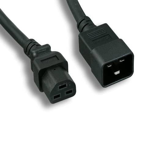 Kentek IEC-60320 C20 to C21 AC Power Cable 12 AWG 20A/250V SJT for Server, Network, PDU, UPS