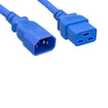 Kentek US AC Power Cord 3 Prong Extension Cable IEC320 C14 to C19 14 AWG 15A 250V Blue SJT Heavy Duty for Servers/Routers/Network Switches/Blade Server Enclosures/Data Rack
