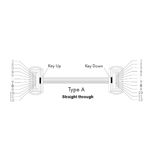 KENTEK MTP Fiber Optic Trunk Cable Type A OM4 50/125 Multi-Mode 12 Fibers Patch Cord OFNP MPO - Image 2