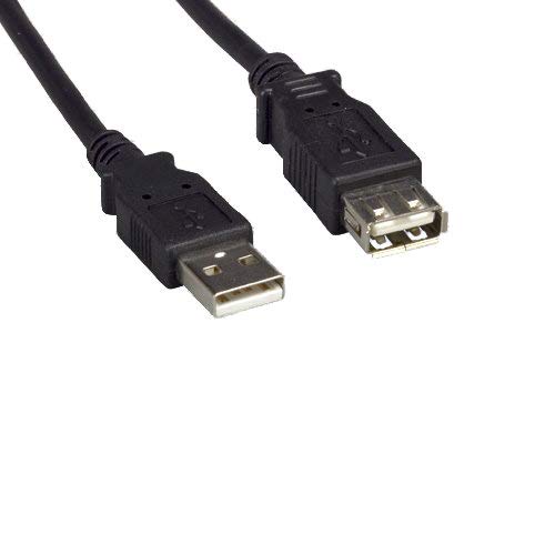 KENTEK USB 2.0 Extension Cable 28 AWG High Speed Type A Male to Female M/F Data Transfer Sync Charge Power Extender Cord for PC HDD Printer Modem Camera Black