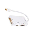 Kentek Mini Displayport 1.2 Male to 4K HDMI, VGA, DVI Female M/F/F/F 3 in 1 Combo Passive Adapter Mini DP MDP Thunderbolt to HDMI, HD15, DVI-D Digital 4K Resolution HDTV Ready for PC MAC