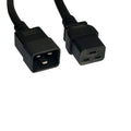 Kentek 3 Prong AC Power Cord IEC320 C19 to C20 Extension Cable 14 AWG 15A 250V Heavy Duty Black for Servers/Routers/Network Switches/Blade Server Enclosures