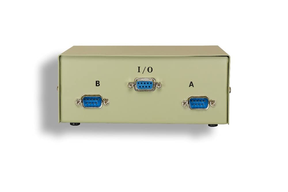 Kentek DB9 Male 2 Way Manual Data Switch Box RS-232 D-Sub 9 Pin I/O AB Port for PC MAC to Peripherals Devices Printer - Image 2