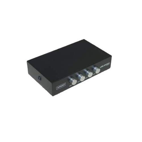 Kentek USB USB Type A to B 4 Way Manual Data Switch Box Push Button Style I/O ABCD Female Port for PC MAC Peripherals Devices Printer