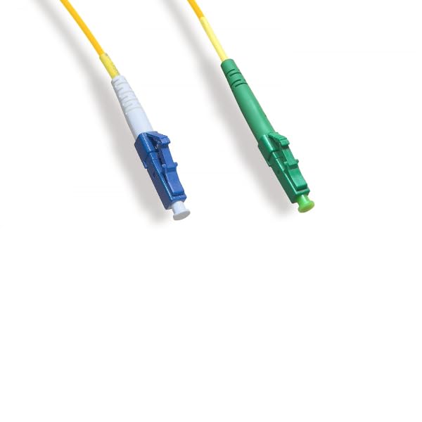 Kentek LC/UPC to LC/APC Fiber Optic Cable OS2 9/125 Simplex Single-Mode Patch Cord OFNR