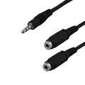 KENTEK 6 Feet Ft 3.5mm AUX Auxiliary Male to Female X2 M/Fx2 Stereo Audio for PC Audio Device MP3 Car Monitor Splitter Extension Y Cable Cord