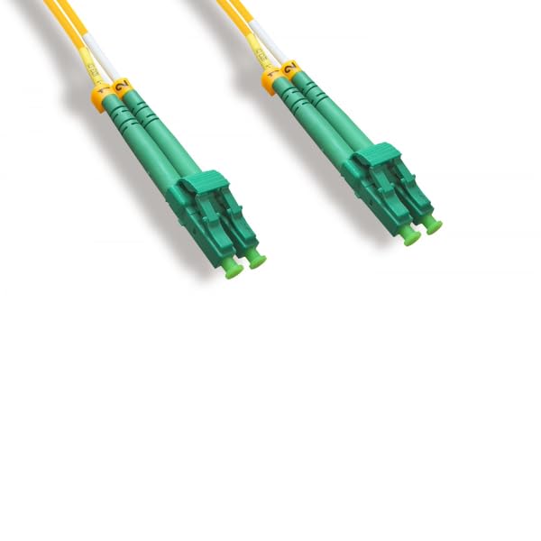 Kentek LC/APC to LC/APC Fiber Optic Cable OS2 9/125 Duplex Single-Mode Patch Cord OFNR
