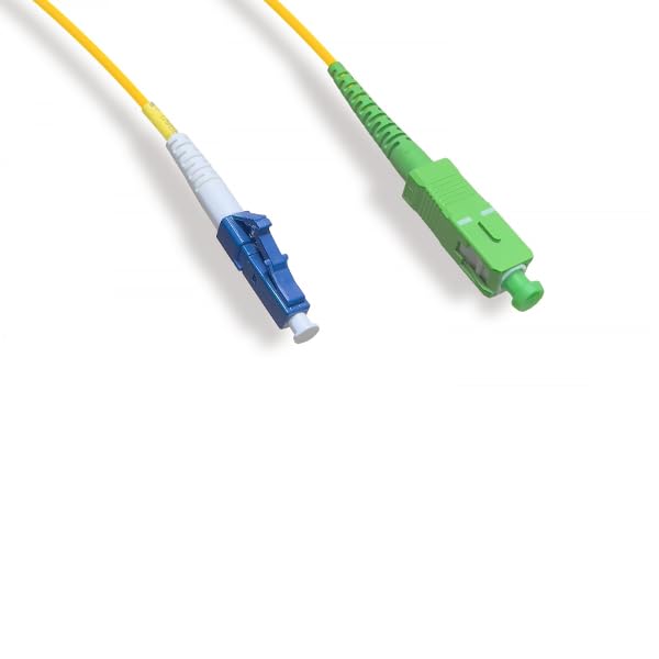 Kentek LC/UPC to SC/APC Fiber Optic Cable OS2 9/125 Simplex Single-Mode Patch Cord OFNR