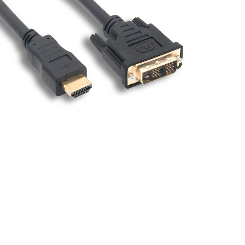 Kentek HDMI Male to DVI-D Digital Single Link Male M/M 28 AWG Gold-Plated Connector Video Cable Cord HDTV LED LCD Monitor Display 1080P Black