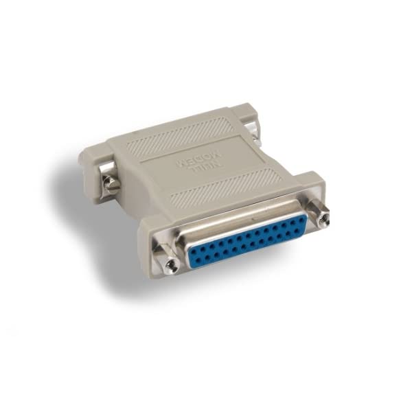 KENTEK DB25 Female to Female F/F Molded Null Modem Adapter Changer Coupler RS-232 Crossover Type Data Transfer DTE DCE - Image 2