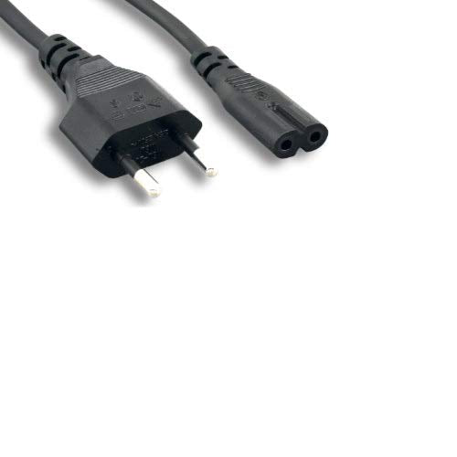 Kentek 6 Feet Ft US 2 Prongs AC Power Cord IEC320 C7 to EU Europe CEE 7/16 2 prongs AC Outlet Cable 18 AWG Black for Laptop Notebook International European Travel