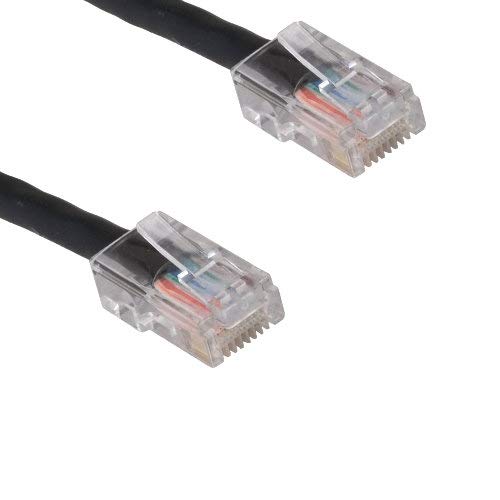 KENTEK CAT6 UTP Assembled Type Patch Cable 24 AWG 550 MHz Category 6 Unshielded Twisted Pair Assembly Enchanced Ethernet RJ45 Network Internet Cord Black