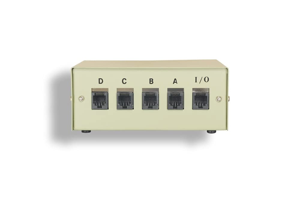 Kentek RJ45 4 Way Manual Data Switch Box Network I/O ABCD Female Port Phone Internet CAT5 CAT6 Devices - Image 2