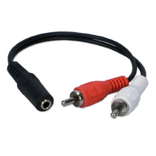 KENTEK 6 Inch 6" 3.5mm AUX Auxiliary Female to RCA RW Red White Male F/M Stereo Audio Y Cable Cord for PC Audio Device MP3 Car Monitor