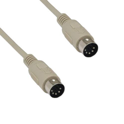 KENTEK DIN5 5 Pin at Keyboard Cable Cord Connector 28 AWG Molded Male to Male M/M for Legacy PC