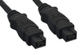 KENTEK 9 Pin to 9 Pin IEEE-1394B IEEE1394 Firewire iLINK DV Cable Cord 800 Mbps Bilingual for PC MAC Black