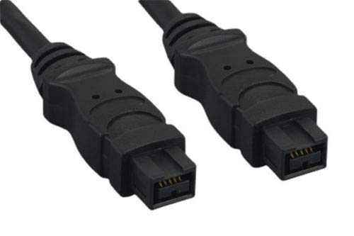 KENTEK 9 Pin to 9 Pin IEEE-1394B IEEE1394 Firewire iLINK DV Cable Cord 800 Mbps Bilingual for PC MAC Black