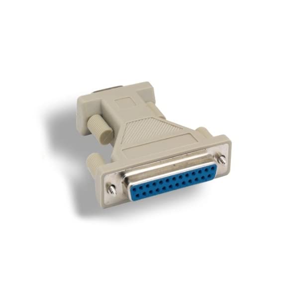 KENTEK DB9 Male to DB25 Female, Male to Female M/F Serial at Modem Adapter Changer Coupler RS-232 Molded Peripheral Printer - Image 2
