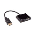 Kentek Displayport 1.2 Male to 4K HDMI and VGA HD15 Female M/F/F 2 in 1 Combo Passive Adapter Converter Cord Display Port DP 4K Resolution HDTV Ready Black