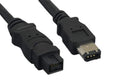 KENTEK 9 Pin to 6 Pin IEEE-1394B 1394A IEEE1394 Firewire iLINK DV Cable Cord 800/400 Mbps Bilingual for PC MAC DV Black
