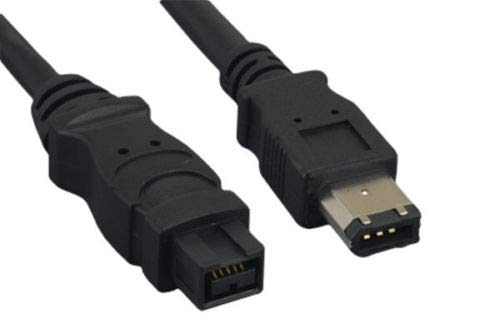 KENTEK 9 Pin to 6 Pin IEEE-1394B 1394A IEEE1394 Firewire iLINK DV Cable Cord 800/400 Mbps Bilingual for PC MAC DV Black