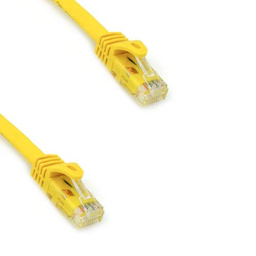 KENTEK CAT6A UTP Patch Cable 24 AWG 600 MHz 10G 10Gbps Category 6a Unshielded Twisted Pair Snagless Molded Boot Ethernet RJ45 Network Internet Cord Yellow