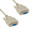 KENTEK DB9 9 Pin Serial Extension Converter Cable Cord RS-232 28 AWG Female to Female F/F Molded Straight-Through D-Sub Port Beige for PC Mac Linux Data