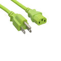 Kentek Standard US 3 Prongs AC Power Cord NEMA5-15P/IEC320 C13 18AWG 10A 125V Green