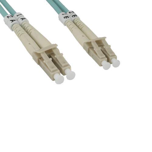 KENTEK Fiber Optic Cable LC to LC LC/LC 10GB 40GB 100GB OM4 2.0mm OD Multi-Mode Duplex 50/125 Aqua Fiber Patch Cord Ethernet