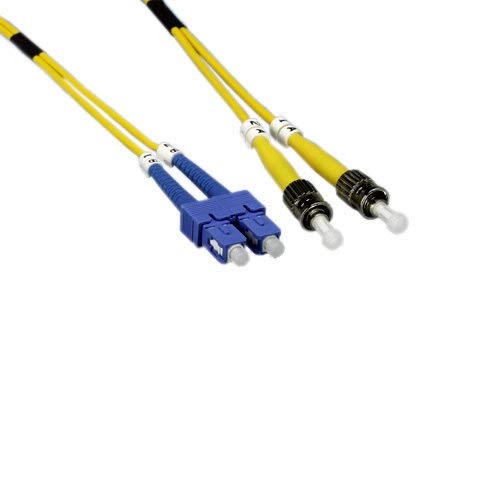 KENTEK Fiber Optic Cable SC to ST SC/ST Single-Mode Duplex 9/125 2.0mm OD Standard Zipcore Patch Cord
