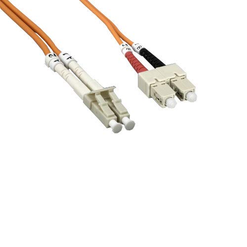 KENTEK Fiber Optic Cable LC to SC LC/SC OM1 Multi-Mode Duplex 62.5/125 2.0mm OD Standard Zipcore Patch Cord