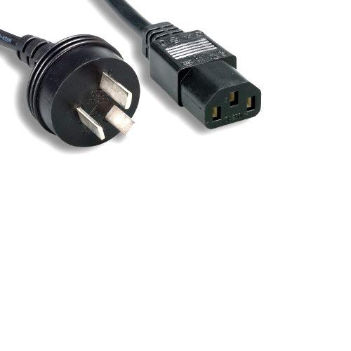 Kentek 6 Feet Ft US 3 Prongs AC Power Cord IEC320 C13 to AU Australia AS3112 3 prongs AC Outlet Cable 18 AWG Black International Travel