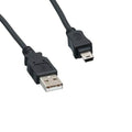 KENTEK USB 2.0 A Male to Mini B 5 Pin Male Cable 28 AWG High Speed M/M Cord Data Transfer Sync Charge Power Black for Digital Camera Cell Phone PDA PC