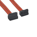 KENTEK SATA Angled Device Cable Cord 26 AWG 7 Pin Serial ATA 90 Degree Connector Internal 3.0 Gbps Translucent Red for PC Mac HDD Motherboard