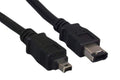 KENTEK 6 Pin to 4 Pin IEEE-1394A 1394 Firewire iLINK DV Cable Cord 400 Mbps for PC MAC DV IEEE1394 Black