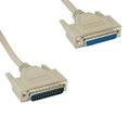 KENTEK DB25 25 Pin Serial Printer Extension Cable Cord 28 AWG Male to Female M/F Molded Straight-Through RS-232 Port Beige for PC Mac Linux Modem