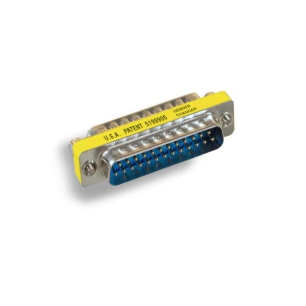 KENTEK Mini DB25 25 Pin Male to Male M/M Parallel Serial Printer Port Mini Adapter Changer Coupler RS-232 Straight Through - Image 2