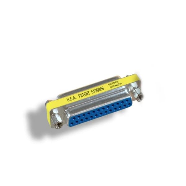 KENTEK Mini DB25 25 Pin Female to Female F/F Parallel Serial Printer Port Mini Adapter Changer Coupler RS-232 Straight Through