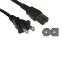 Kentek Polarized Two Prongs 2 Prong US AC Power Cord NEMA1-15P/IEC320 C7 18 AWG 10A 125V Black