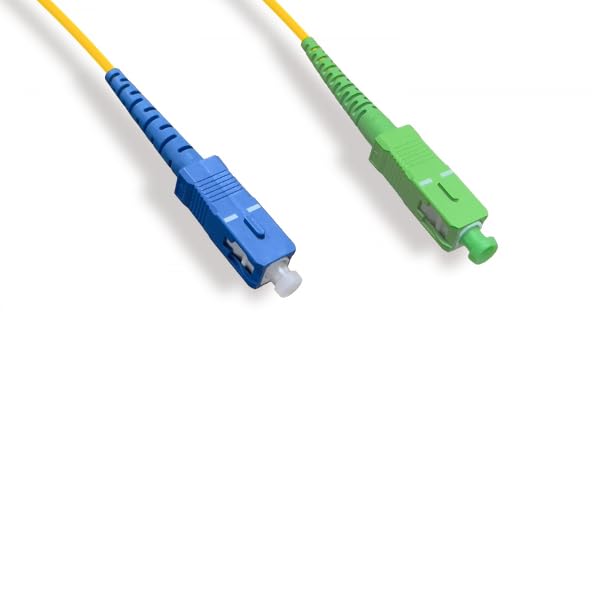 Kentek SC/UPC to SC/APC Fiber Optic Cable OS2 9/125 Simplex Single-Mode Patch Cord OFNR