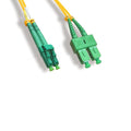 KENTEK LC/APC to SC/APC Fiber Optic Cable OS2 9/125 Duplex Single-Mode Patch Cord OFNR