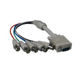 Kentek 1 Feet FT VGA HD15 Male to 5-BNC RGBHV Female M/F High Resolution Video Monitor Extension Cable Converter Adapter Gray 24 AWG